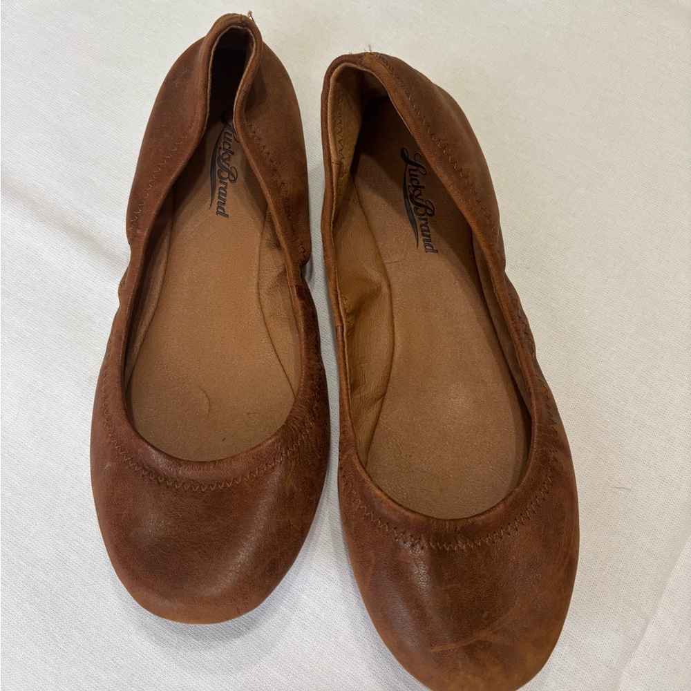 Lucky Brand Women's Brown Ballet Flats